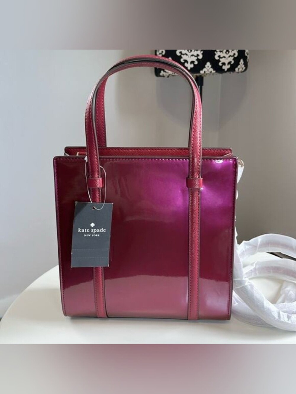 kate spade Patent Dark Raspberry Patent Leather Satchel - Picture 2 of 8